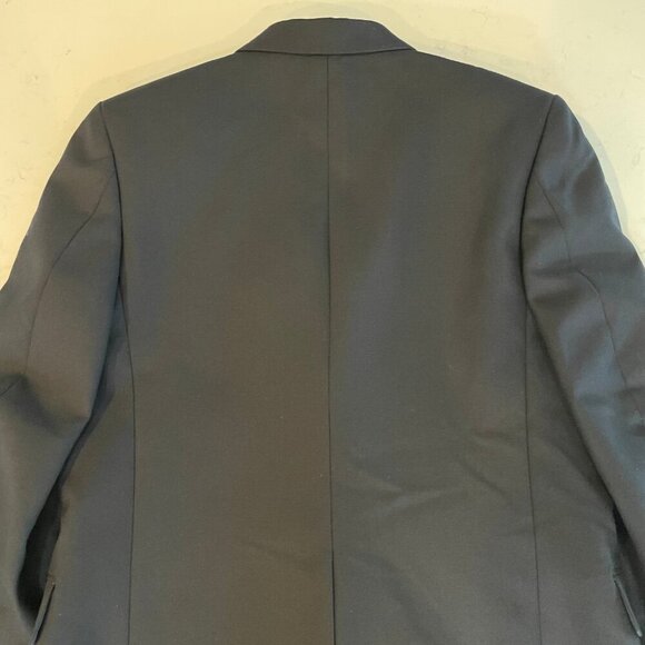 Nordstrom Notch Collar Wool Poly Blend 2 Button Lined Blazer Navy Sz 16R - Picture 8 of 16